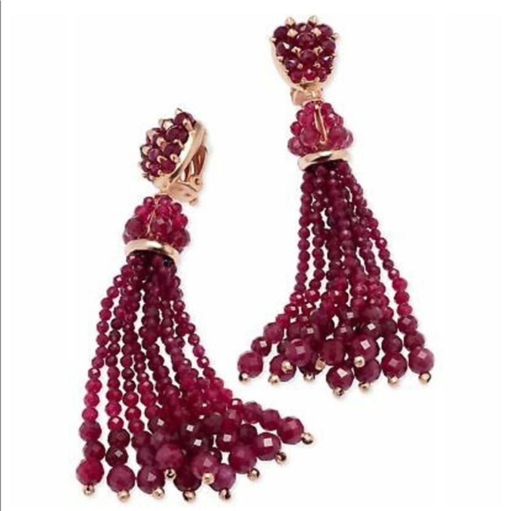 Auth. KENDRA SCOTT Teal Tassel Clip On Earrings